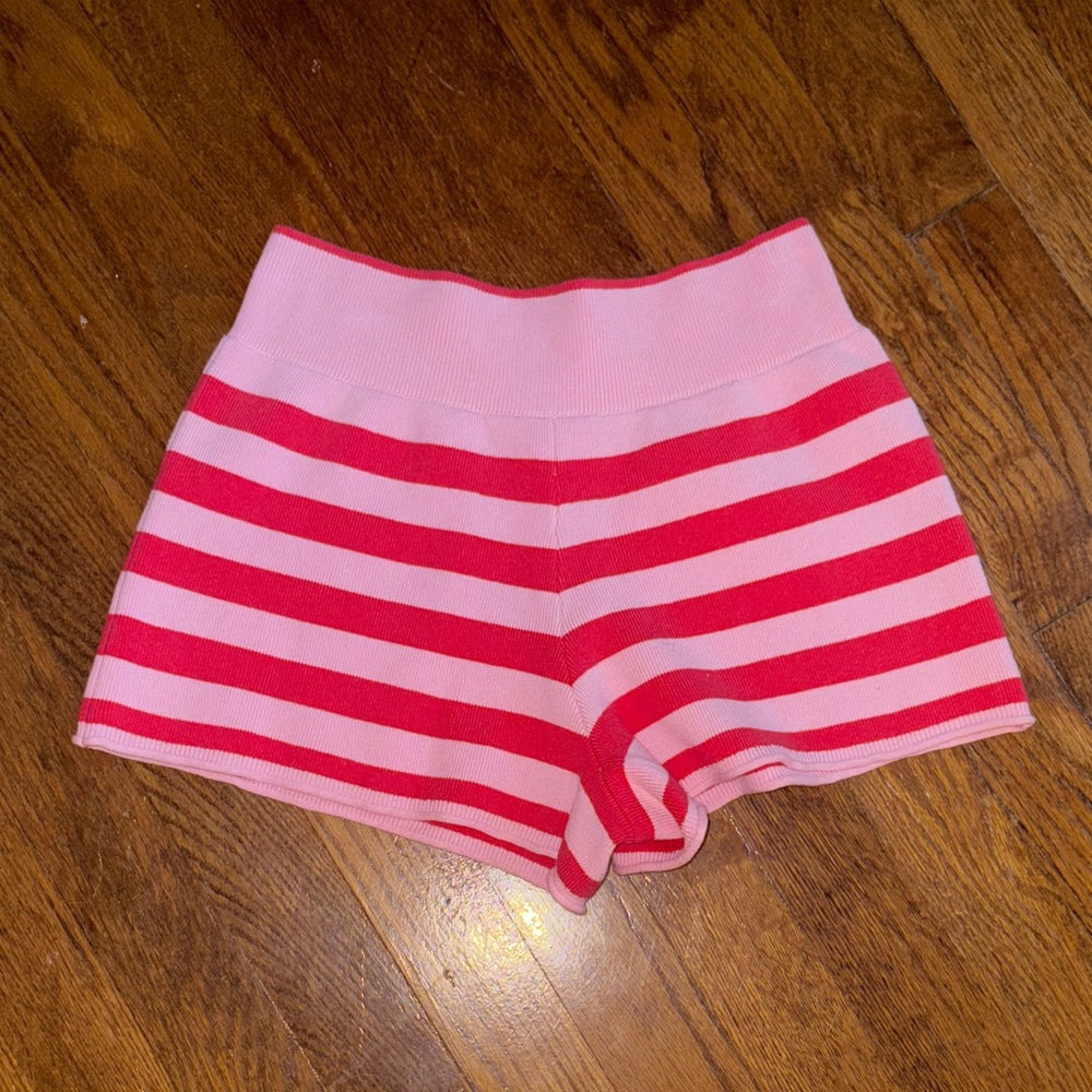 Daily Practice by Anthropologie Pink and Red Striped Shorts